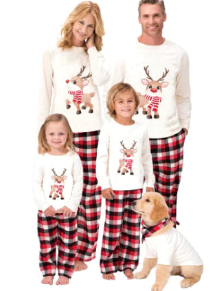 Christmas Family Pajama Set with Reindeer Print