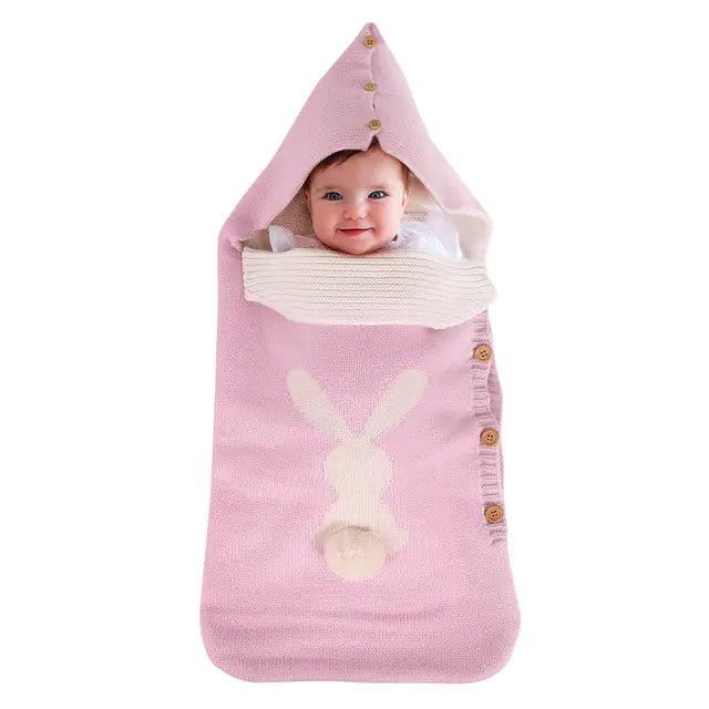 Knitting Rabbit Baby Sleeping Bag for Winter Use