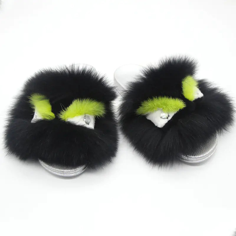 Fashion Faux Fur Slippers for Women - Non-Slip Design